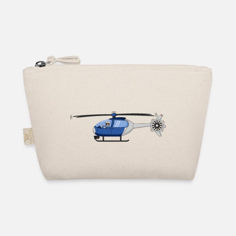 Pilote et hélicoptère bleu et blanc Trousse biologique