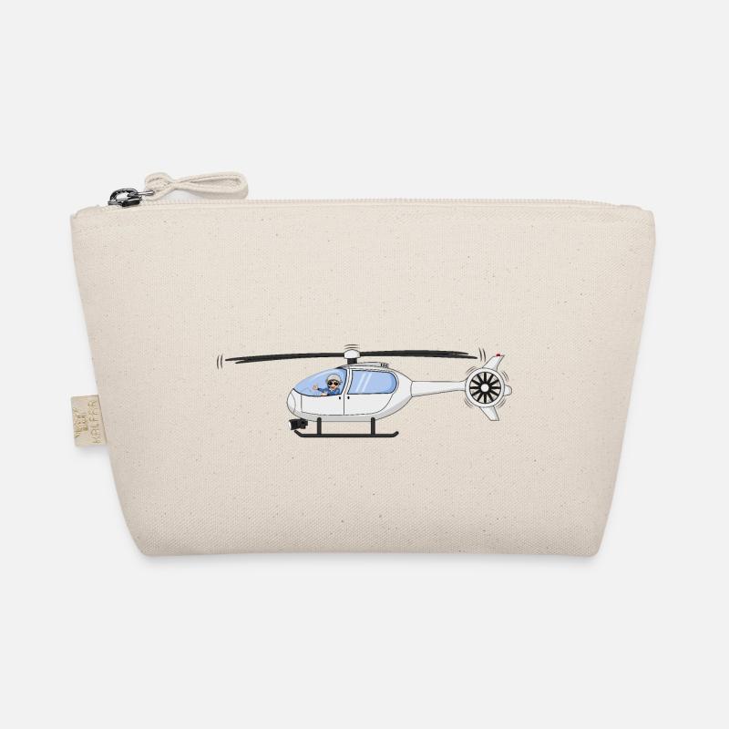 Pilot and helicopter white Organic Pouch