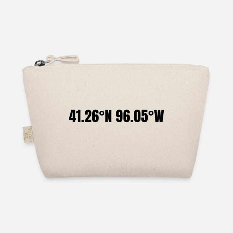 Omaha, Nebraska, USA Coordinates Organic Pouch