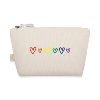 Hearts rainbow - Organic Pouch - nature - Front