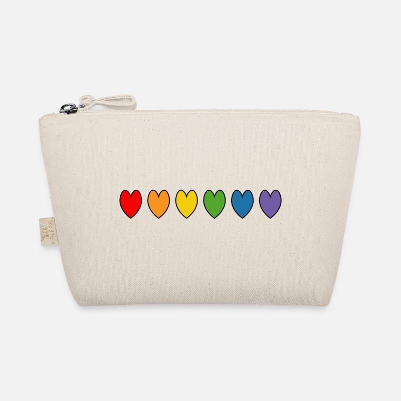 Rainbow Hearts - Organic Pouch - nature