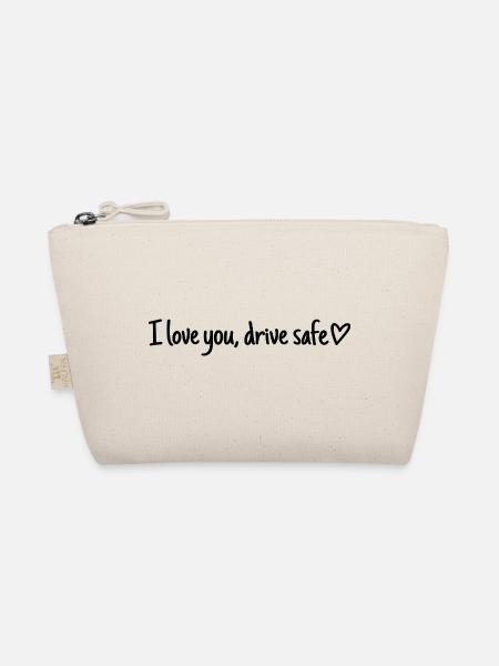 I love you, drive safe - Sticker für Auto Partner  - Bio-Täschchen - Natur