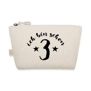 Schon 3, Kindergeburtstag - Geschenk - Bio-Täschchen - Natur - Vorne