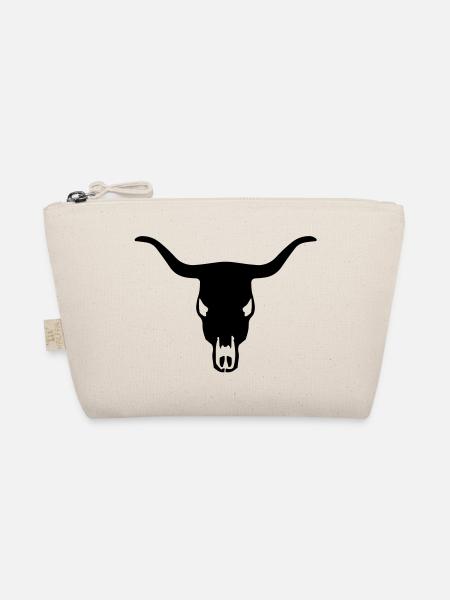 Bull's Skull - Organic Pouch - nature - Front