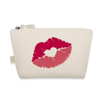 Kissing mouth with heart - Organic Pouch - nature - Front