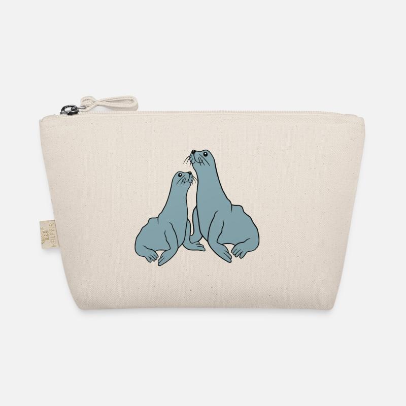 Verspielte Seehund Illustration Bio-Täschchen
