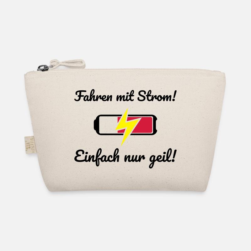 Fahren mit Strom Elektroauto Elektro Accu - Bio-Täschchen - Natur