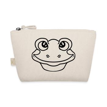 gesicht kopf frosch sitzend suess niedlich klein c - Bio-Täschchen - Natur - Vorne