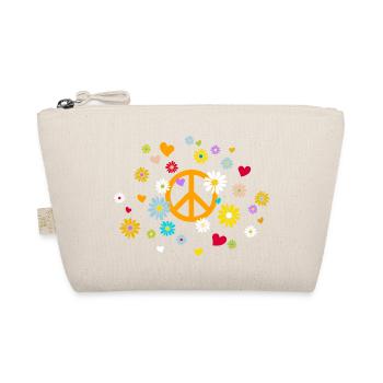 Signe de paix Fleur Cœur flower power Saint-Valentin - Trousse biologique - nature - Devant