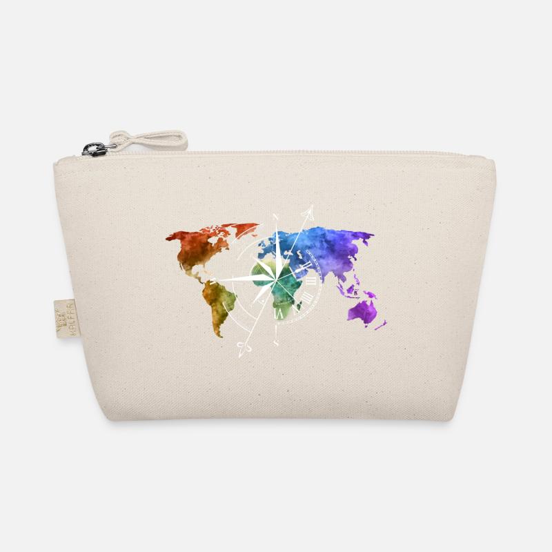 Carte du monde Boussole blanc Trousse biologique