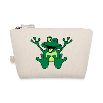 Funny Sitting Comic Frog - Bio-Täschchen - Natur - Vorne