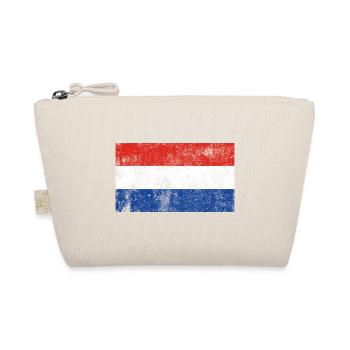 Flag Netherlands Flag Grunge Retro Vintage - Organic Pouch - nature - Front