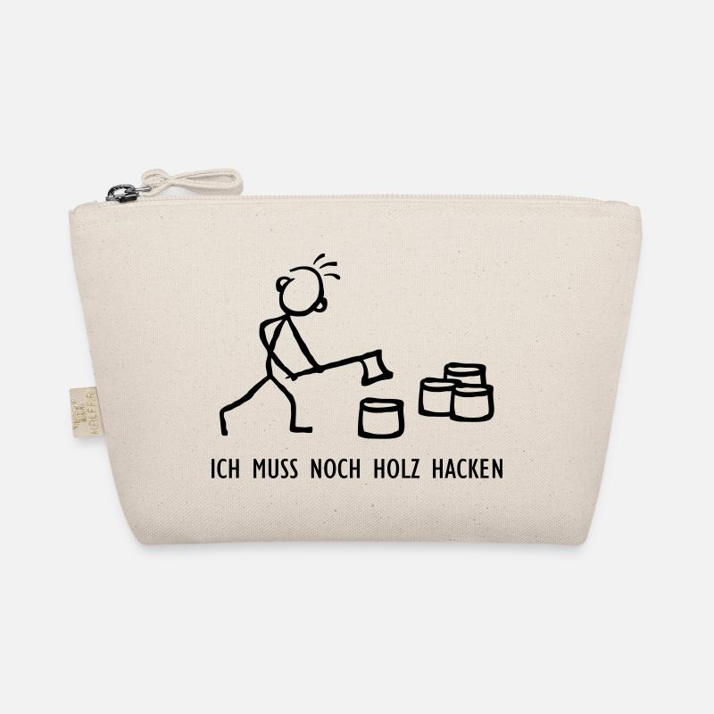 Strichmännchen Holzhacken Bio-Täschchen