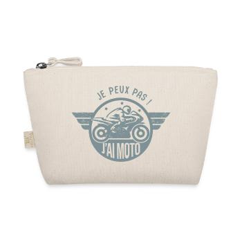 Je peux pas j'ai moto cadeau humour motard motarde - Trousse biologique - nature - Devant