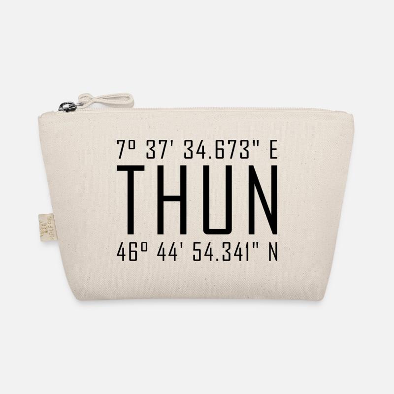 Thun Koordinaten – Typografie mit Ortsbezug  Besch - Bio-Täschchen - Natur
