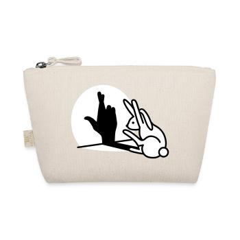 Funny rabbit hand shadow crossing fingers - Organic Pouch - nature - Front