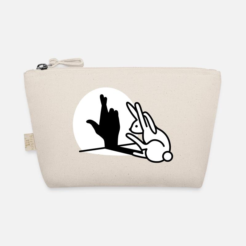 Funny rabbit hand shadow crossing fingers Organic Pouch