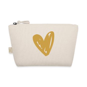 Golden Heart Doodle Design - Organic Pouch - nature - Front