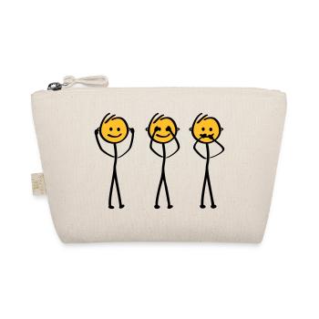 Slogan Hear, see and be silent. Three monkeys - Organic Pouch - nature - Front