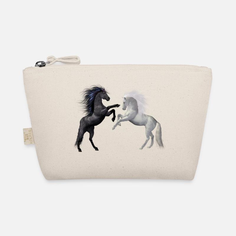 Dancing Horses in Dark and Light Organic Pouch