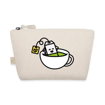 Funny Matcha Green tea tea bag in teacup spa Yoga - Organic Pouch - nature - Front