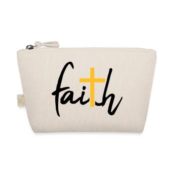 Faith Kreuz Glaube - Bio-Täschchen - Natur - Vorne