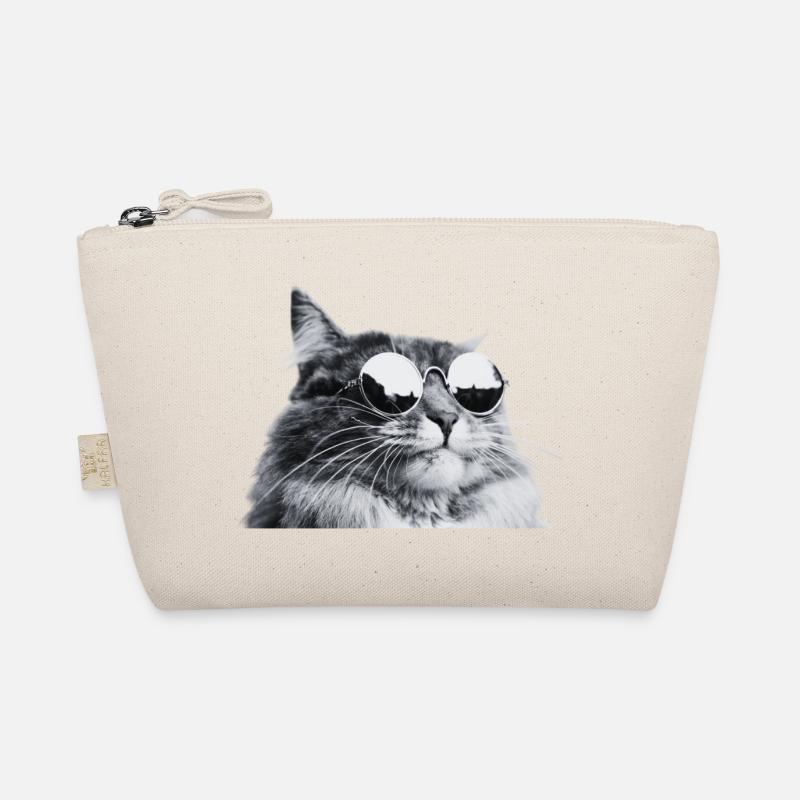 Graue Katze mit Sonnenbrille Porträt - Bio-Täschchen - Natur