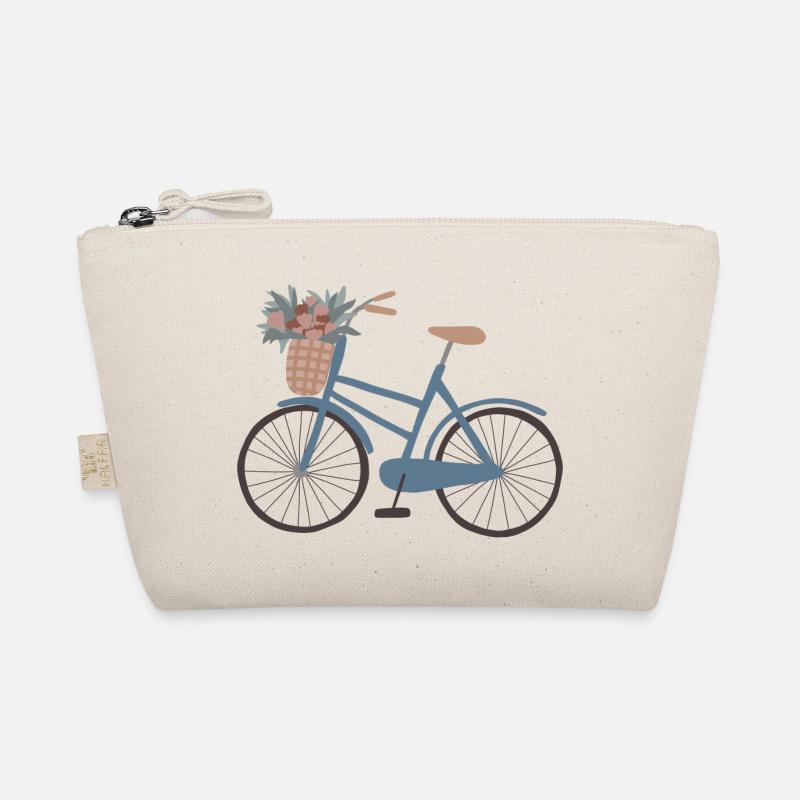 Vélo bleu avec panier de fleurs Trousse biologique