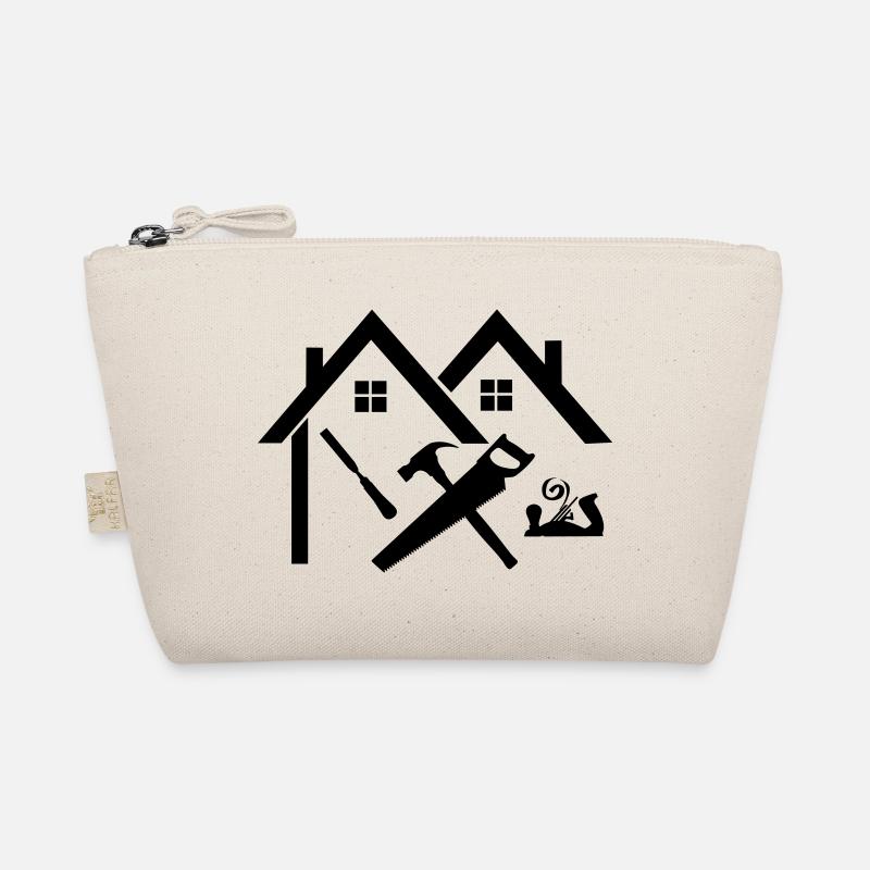 Logo charpentier maison scie à ciseau et raboteuse Trousse biologique