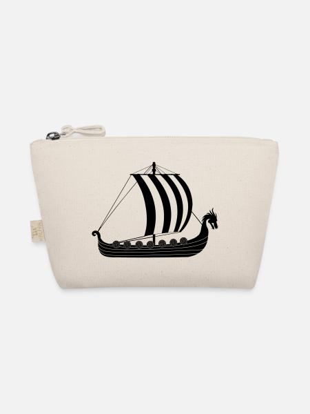 Wikinger-Drachenschiff - Bio-Täschchen - Natur - Vorne