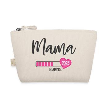 Mama Loading 2023 Heart Girl Pink Expectant Mom - Organic Pouch - nature - Front