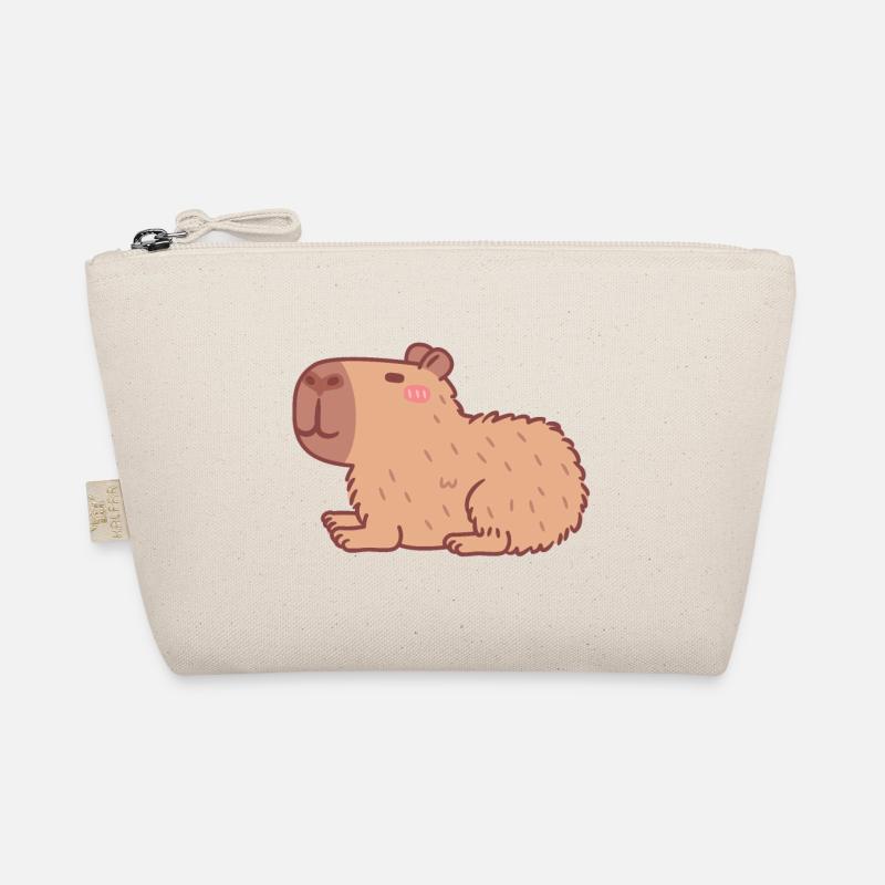 Cute Resting Capybara Doodle Organic Pouch