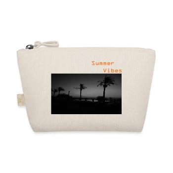 Summer Vibes, Palmen, Sommer, Urlaub, Spaß, Spruch - Bio-Täschchen - Natur - Vorne