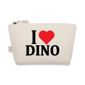 T-shirt I love Dino t-shirt gift idea - Organic Pouch - nature - Front