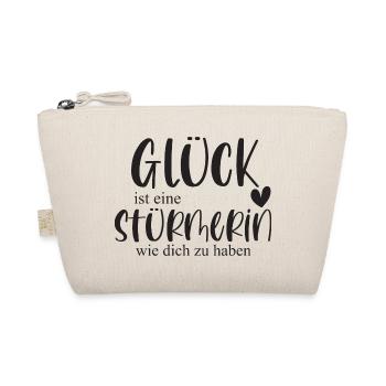 Stürmerin Fußball Sport Fußballspielerin Geschenk - Bio-Täschchen - Natur - Vorne