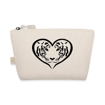 Tiger Heart Gift Idea Tiger Lovers - Organic Pouch - nature - Front