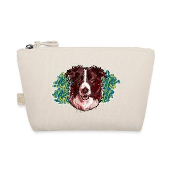 Head of Border collie - In graffiti #1 - Organic Pouch - nature - Front