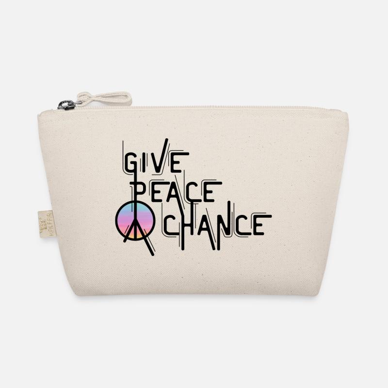 Frieden, Zitat, Tag des Friedens, Friedenszeichen - Bio-Täschchen - Natur