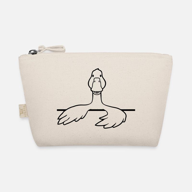 Comic Goose Behind the Wall Organic Pouch