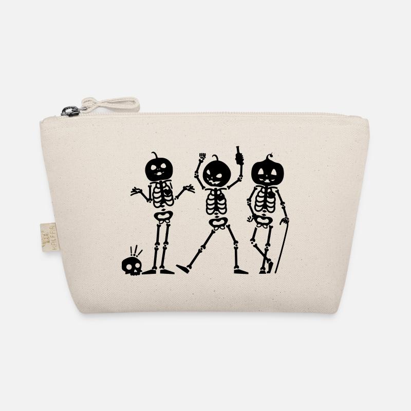 Halloween Skeletons Black Organic Pouch