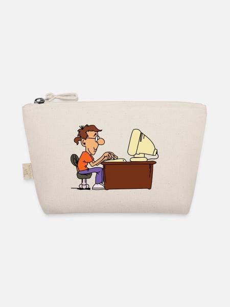 pc man desk office home office civil servant job - Organic Pouch - nature - Front