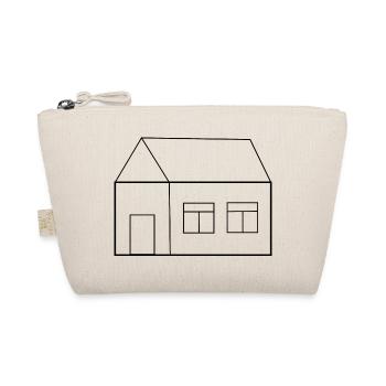 Haus schwarz Bauherr Richtfest Geschenk Einzug - Bio-Täschchen - Natur - Vorne