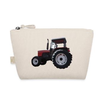 Roter Traktor Illustration Kinder Geschenkidee - Bio-Täschchen - Natur - Vorne