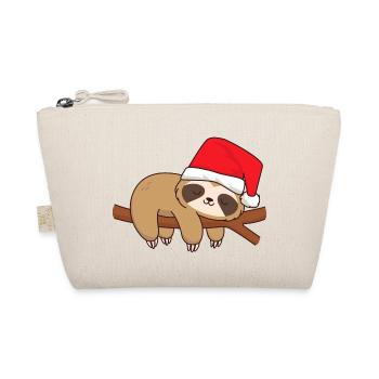 Sloth sleeping at the branch Xmas Christmas St. Nicholas - Organic Pouch - nature - Front