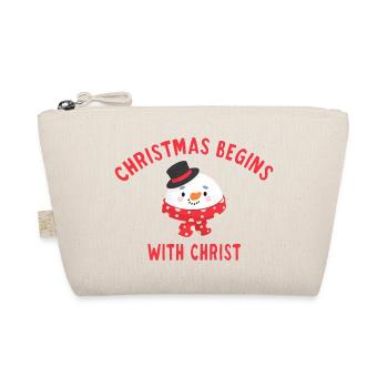 Christmas Begins With Christ bonhomme de neige - Trousse biologique - nature - Devant