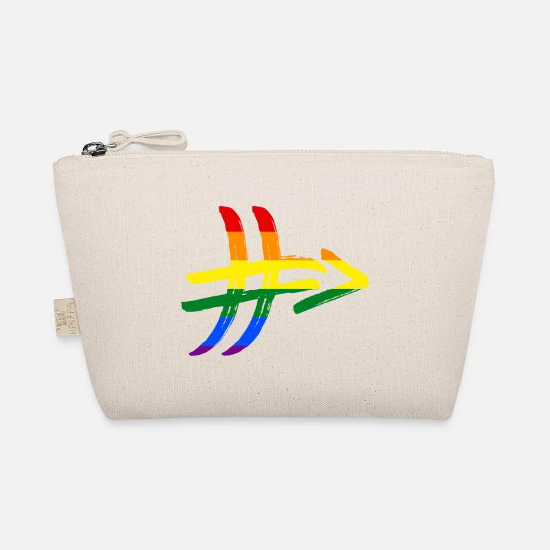 Regenbogen Hashtag # Diversität Toleranz Vielfalt - Bio-Täschchen - Natur