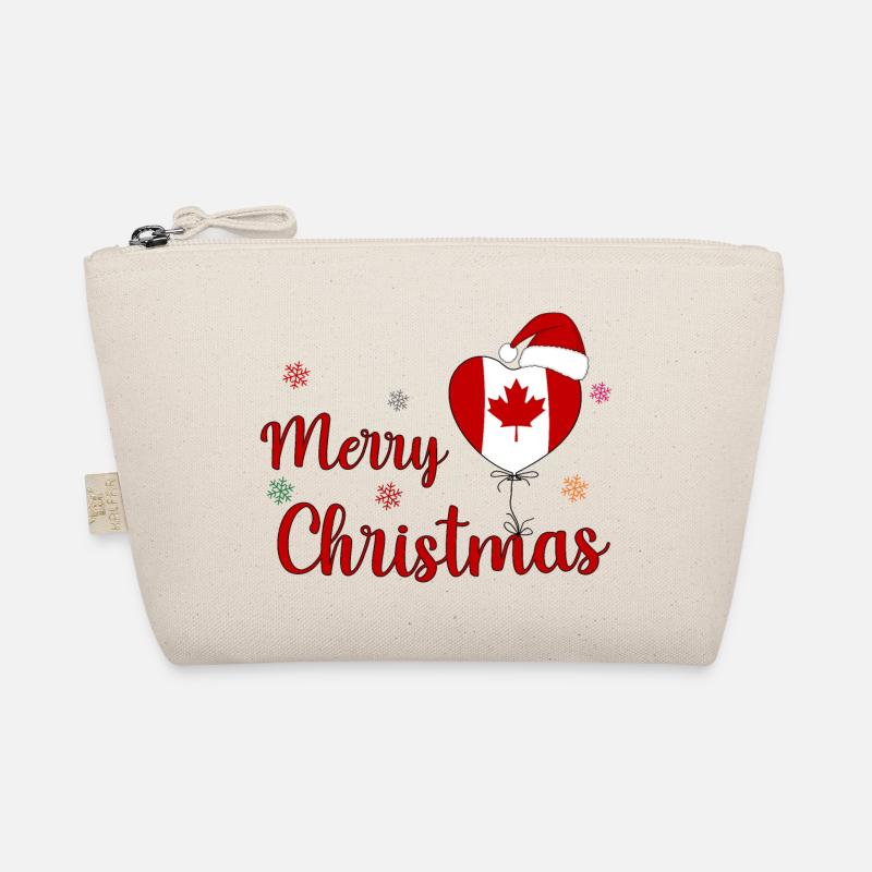 Joyoux Noël Drapeau Canada Coeur - Trousse biologique - nature