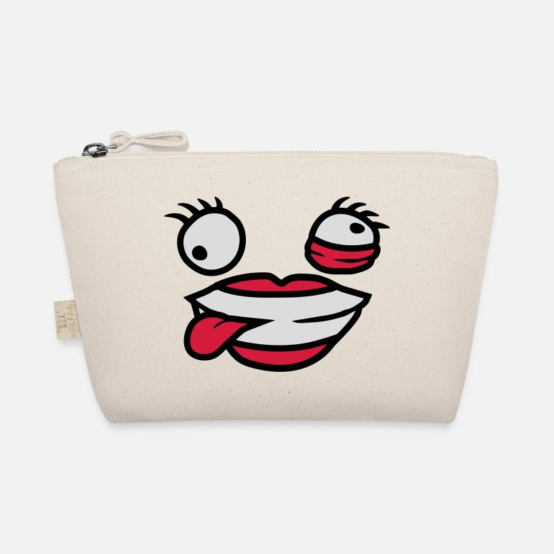 Verrücktes weibliches Comic Gesicht Bio-Täschchen