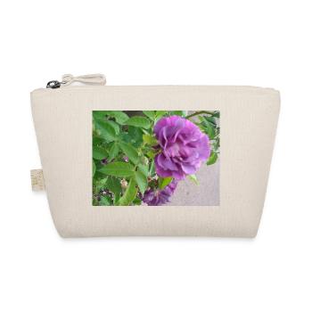 Rosenblüte violett - grüne Blätter - Bio-Täschchen - Natur - Vorne