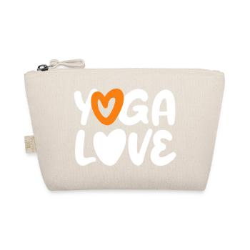 Yoga Love Heart Citation Fan Méditation Écriture manuscrite - Trousse biologique - nature - Devant